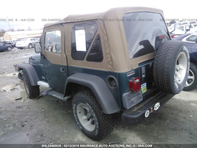 1J4FY29P2VP501415 - 1997 JEEP WRANGLER / TJ SE GREEN photo 3