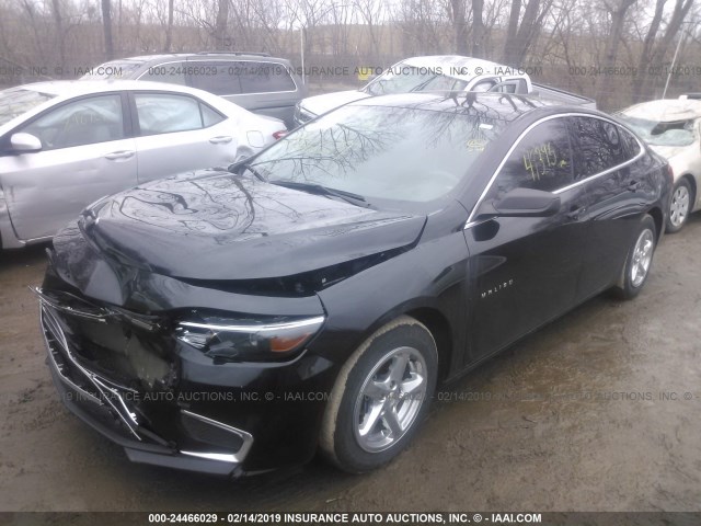 1G1ZB5ST6GF202993 - 2016 CHEVROLET MALIBU LS BLACK photo 2
