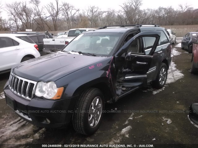 1J8HR68208C216127 - 2008 JEEP GRAND CHEROKEE OVERLAND BLUE photo 2