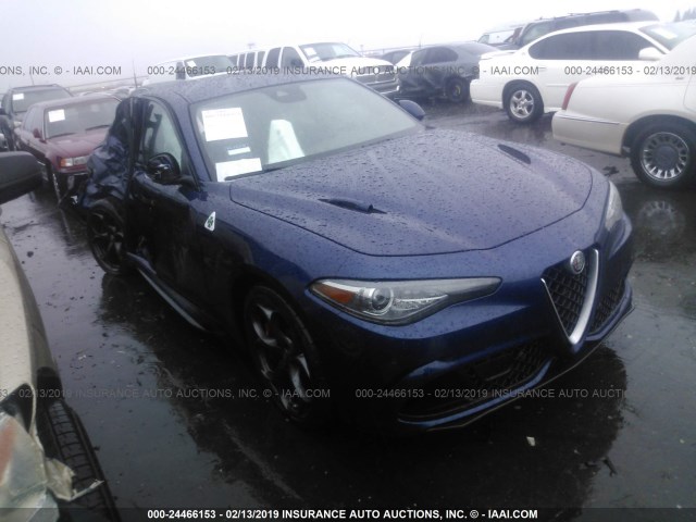 ZARFAMEV4K7599553 - 2019 ALFA ROMEO GIULIA BLUE photo 1