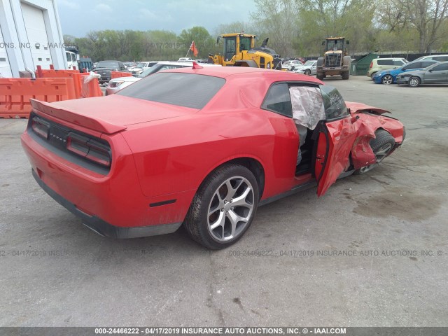 2C3CDZBG1FH865553 - 2015 DODGE CHALLENGER SXT PLUS RED photo 4