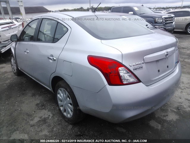 3N1CN7AP5CL930778 - 2012 NISSAN VERSA S/SV/SL SILVER photo 3