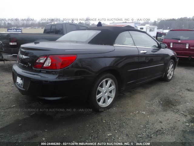 1C3LC65MX8N243627 - 2008 CHRYSLER SEBRING LIMITED BLACK photo 4