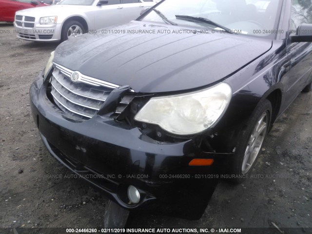 1C3LC65MX8N243627 - 2008 CHRYSLER SEBRING LIMITED BLACK photo 6