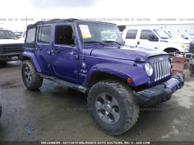 1C4BJWEG6HL672072 - 2017 JEEP WRANGLER UNLIMITE SAHARA PURPLE photo 1