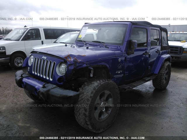 1C4BJWEG6HL672072 - 2017 JEEP WRANGLER UNLIMITE SAHARA PURPLE photo 2