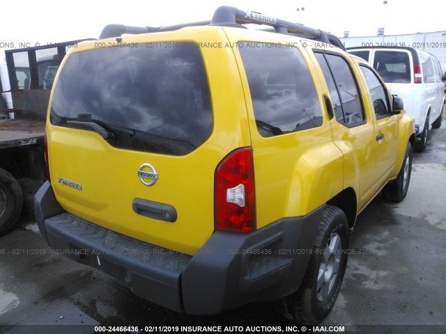 5N1AN08U77C517636 - 2007 NISSAN XTERRA YELLOW photo 4