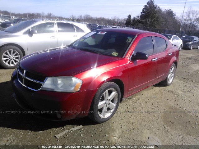 1B3LC56RX8N688368 - 2008 DODGE AVENGER SXT RED photo 2