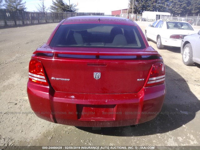 1B3LC56RX8N688368 - 2008 DODGE AVENGER SXT RED photo 6