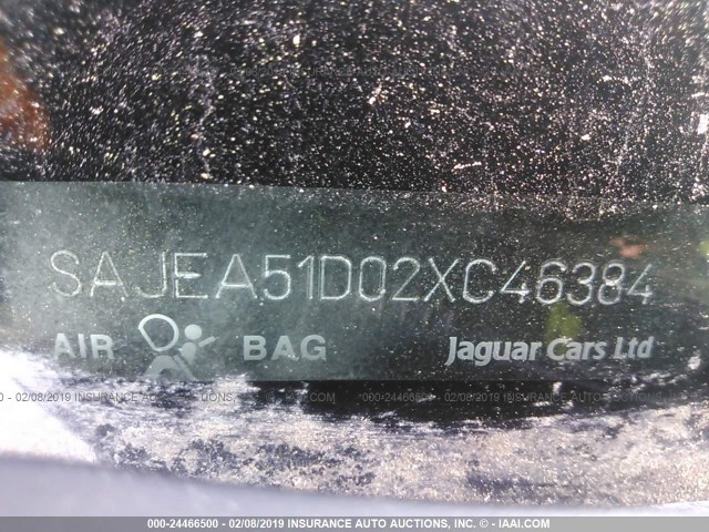 SAJEA51D02XC46384 - 2002 JAGUAR X-TYPE 2.5 BLACK photo 9
