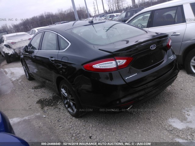 3FA6P0D9XER375146 - 2014 FORD FUSION TITANIUM BLACK photo 3