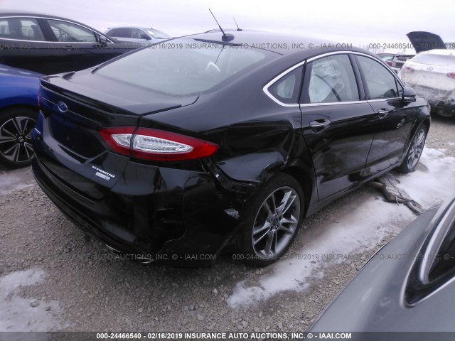 3FA6P0D9XER375146 - 2014 FORD FUSION TITANIUM BLACK photo 4