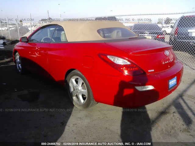 4T1FA38P27U128975 - 2007 TOYOTA CAMRY SOLARA SE/SLE RED photo 3