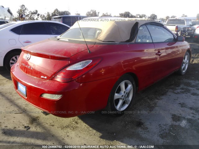 4T1FA38P27U128975 - 2007 TOYOTA CAMRY SOLARA SE/SLE RED photo 4