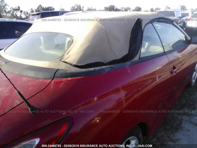 4T1FA38P27U128975 - 2007 TOYOTA CAMRY SOLARA SE/SLE RED photo 6