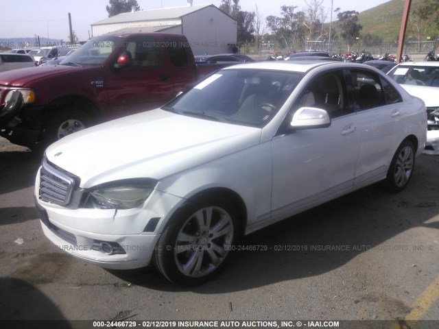 WDDGF81X09F276251 - 2009 MERCEDES-BENZ C 300 4MATIC WHITE photo 2