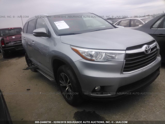 5TDKKRFH4GS146672 - 2016 TOYOTA HIGHLANDER XLE GRAY photo 1