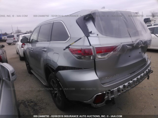 5TDKKRFH4GS146672 - 2016 TOYOTA HIGHLANDER XLE GRAY photo 3