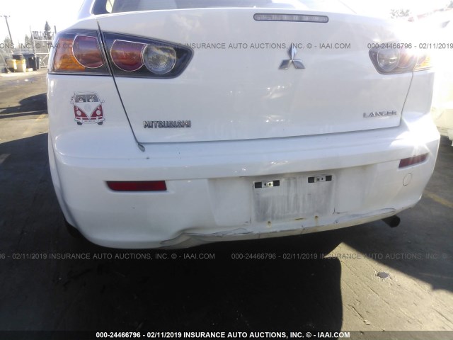 JA32U2FUXCU028189 - 2012 MITSUBISHI LANCER ES/ES SPORT WHITE photo 6