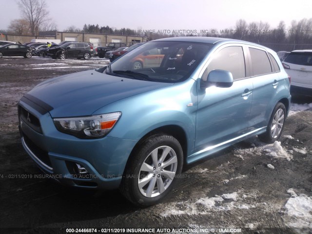 JA4AR4AU7CZ002082 - 2012 MITSUBISHI OUTLANDER SPORT SE BLUE photo 2