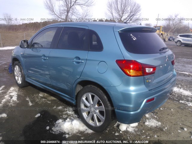 JA4AR4AU7CZ002082 - 2012 MITSUBISHI OUTLANDER SPORT SE BLUE photo 3