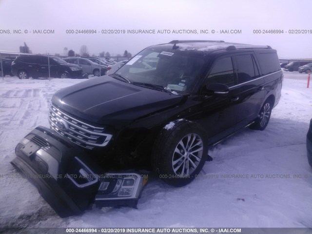 1FMJK1KT8JEA42279 - 2018 FORD EXPEDITION MAX LIMITED BLACK photo 2