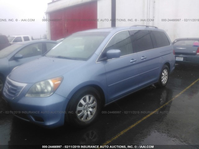 5FNRL38798B005907 - 2008 HONDA ODYSSEY EXL BLUE photo 2