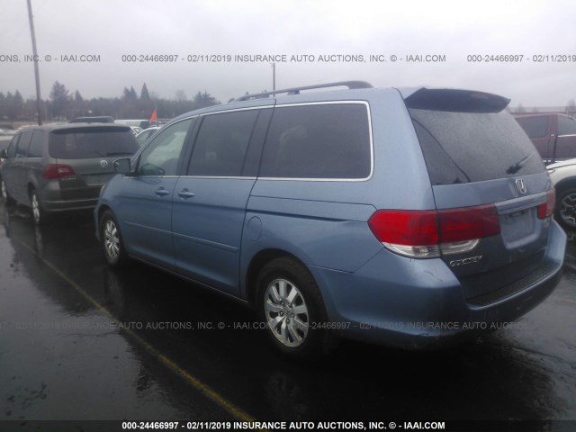 5FNRL38798B005907 - 2008 HONDA ODYSSEY EXL BLUE photo 3