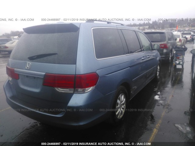 5FNRL38798B005907 - 2008 HONDA ODYSSEY EXL BLUE photo 4