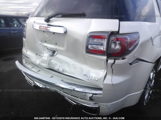 1GKKVTKD0EJ328391 - 2014 GMC ACADIA DENALI WHITE photo 6