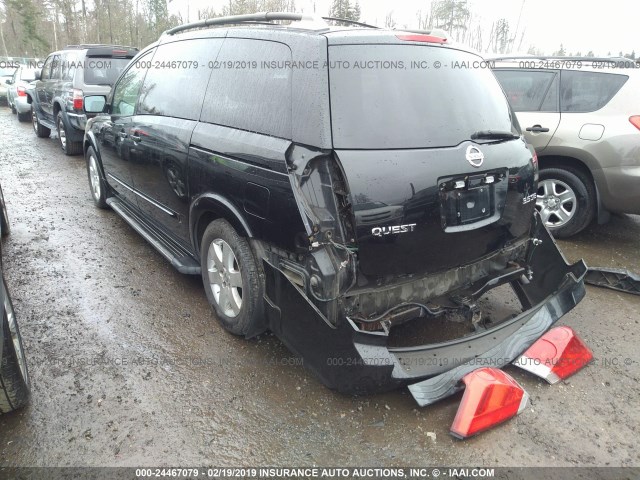 5N1BV28UX5N102621 - 2005 NISSAN QUEST S/SE/SL BLACK photo 3