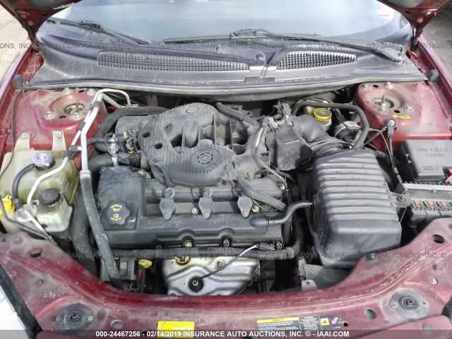 1B3EL46R06N134823 - 2006 DODGE STRATUS SXT MAROON photo 10