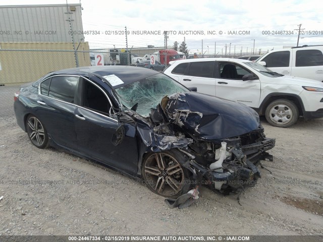 1HGCR2F50GA104530 - 2016 HONDA ACCORD SPORT BLUE photo 1