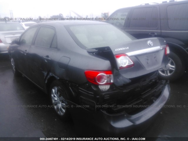 2T1BU4EE5CC776871 - 2012 TOYOTA COROLLA S/LE GRAY photo 3