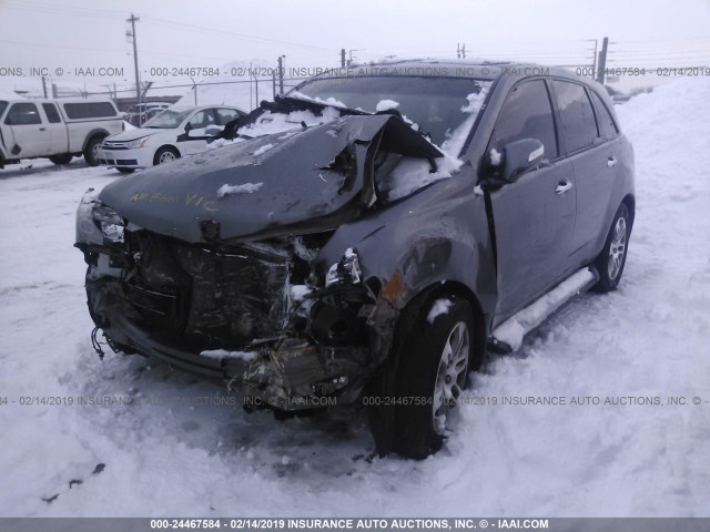 2HNYD283X8H524999 - 2008 ACURA MDX TECHNOLOGY GRAY photo 2