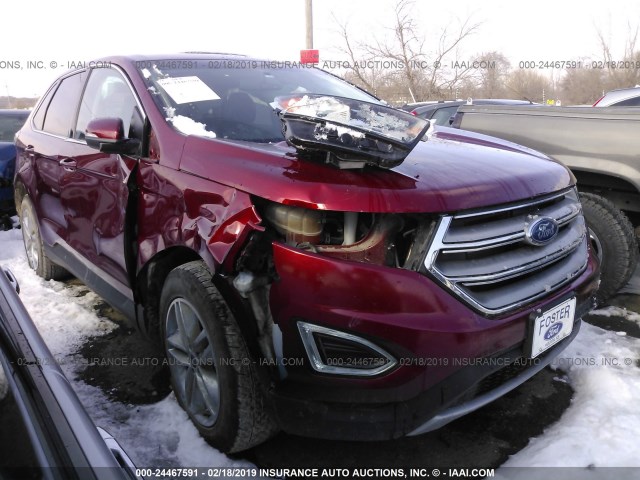 2FMPK4J87GBB84622 - 2016 FORD EDGE SEL MAROON photo 1