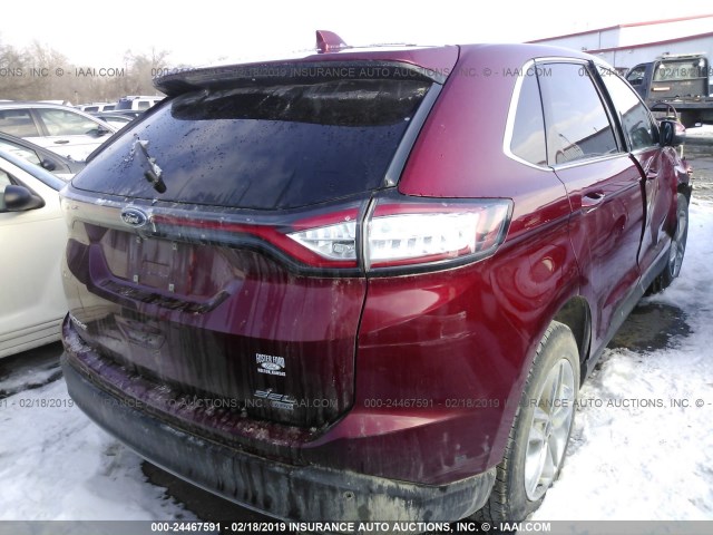 2FMPK4J87GBB84622 - 2016 FORD EDGE SEL MAROON photo 4