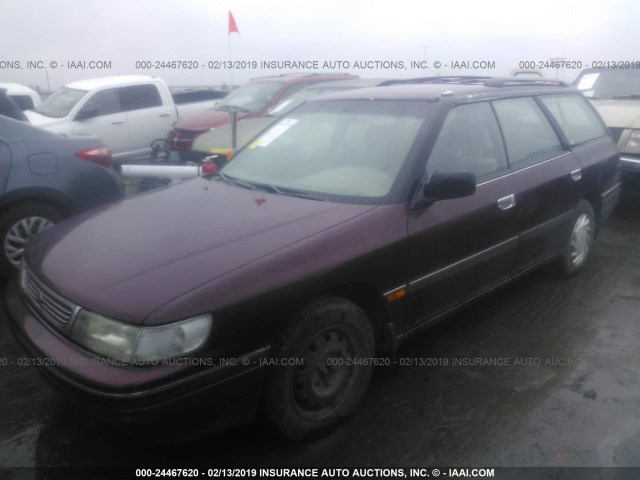 4S3BJ6338P6955022 - 1993 SUBARU LEGACY L MAROON photo 2