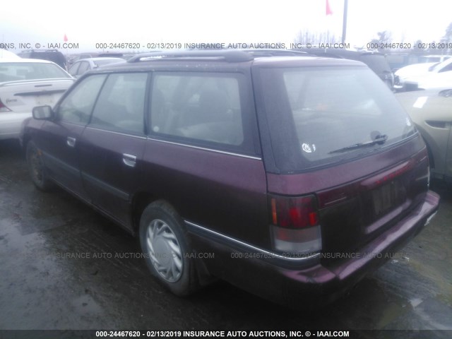 4S3BJ6338P6955022 - 1993 SUBARU LEGACY L MAROON photo 3