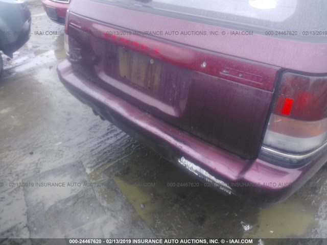 4S3BJ6338P6955022 - 1993 SUBARU LEGACY L MAROON photo 6