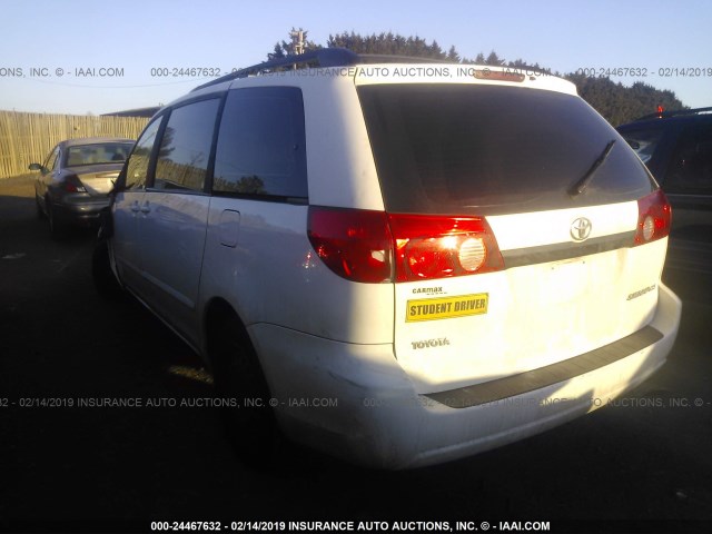 5TDZK23C68S116492 - 2008 TOYOTA SIENNA CE/LE WHITE photo 3