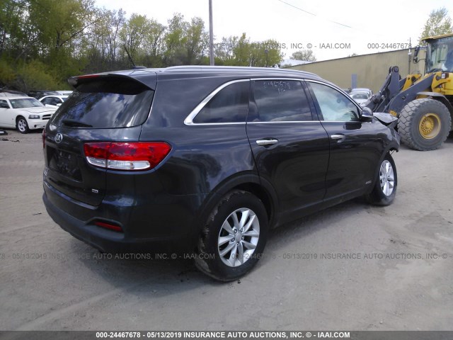 5XYPGDA34GG169307 - 2016 KIA SORENTO LX/L BLACK photo 4