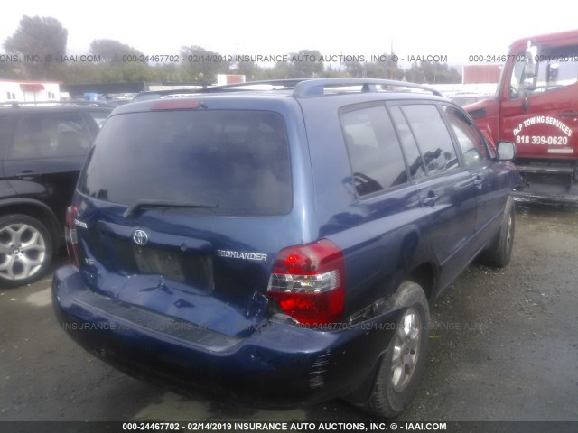 JTEGP21AX70129222 - 2007 TOYOTA HIGHLANDER SPORT BLUE photo 4