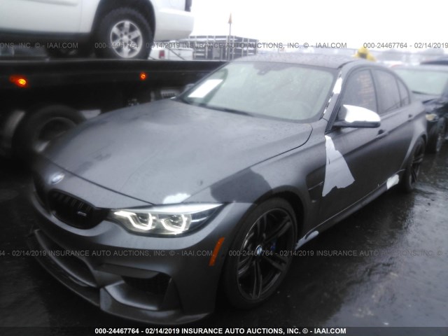 WBS8M9C56J5J79502 - 2018 BMW M3 GRAY photo 2