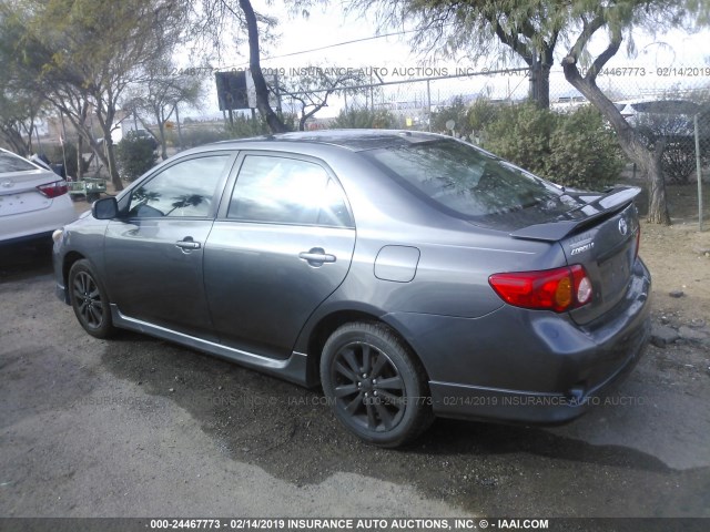 2T1BU4EE4AC408128 - 2010 TOYOTA COROLLA S/LE/XLE GRAY photo 3