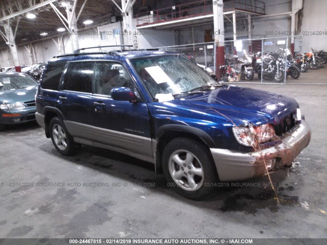 JF1SF65582H718128 - 2002 SUBARU FORESTER S BLUE photo 1