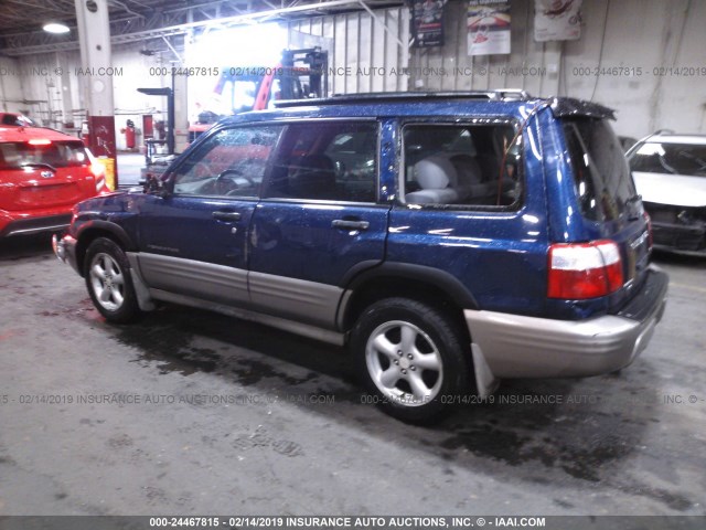 JF1SF65582H718128 - 2002 SUBARU FORESTER S BLUE photo 3