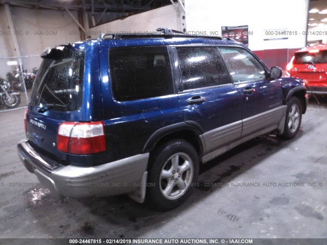 JF1SF65582H718128 - 2002 SUBARU FORESTER S BLUE photo 4