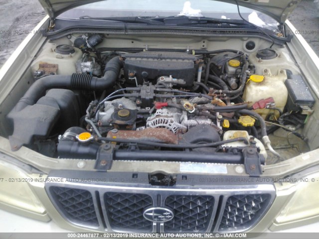 JF1SF65501H748626 - 2001 SUBARU FORESTER S GOLD photo 10