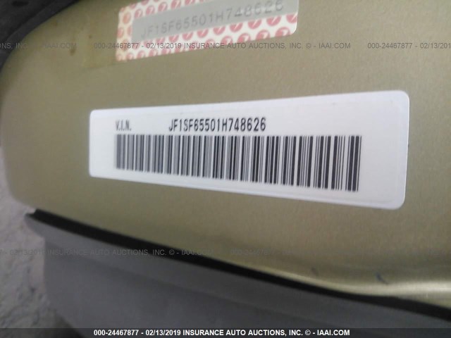 JF1SF65501H748626 - 2001 SUBARU FORESTER S GOLD photo 9